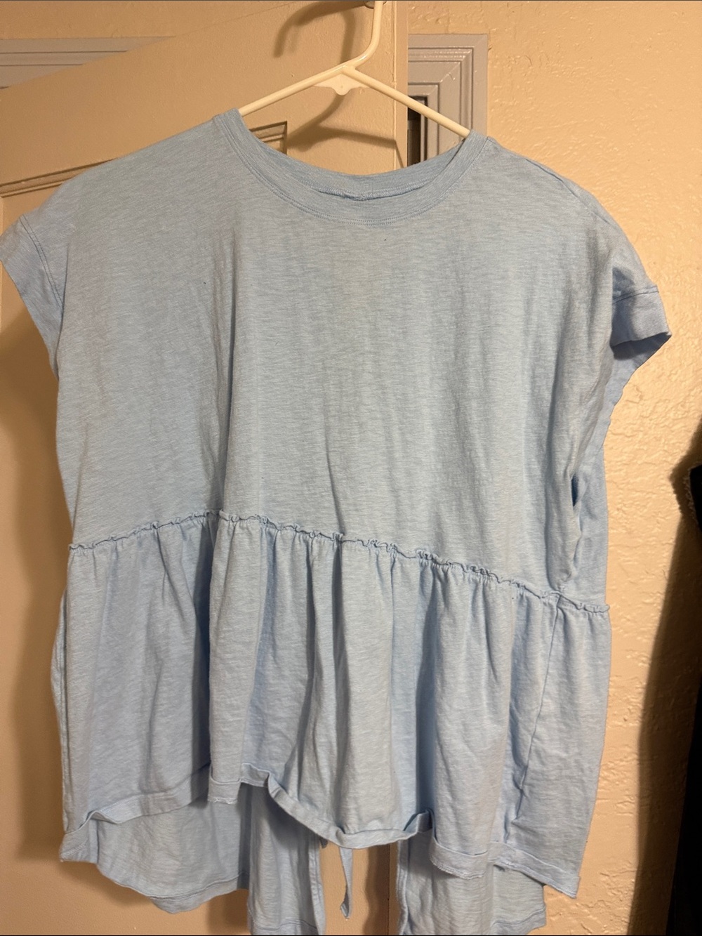 American Eagle Outfitters Light Blue Peplum Tee